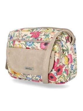 MultiSac Crossbody Bag Floral Vegan Leather Travel Purse Multiple Pockets Flower